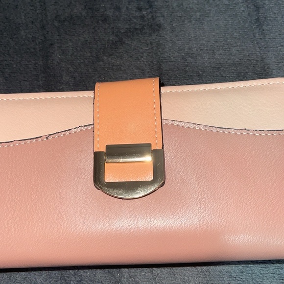 Vegan Leather Wallet 3-Tone Blush Smooth Long - Picture 4 of 6